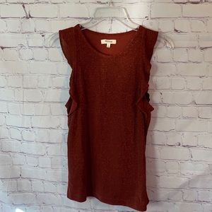 🌸Madewell Ruffle Sleeve Tank Size S